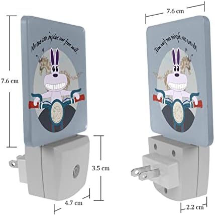 Rodailycay sensor de luz leve Rabbit, 2 pacotes de luzes noturnas se conectam na parede, luz noturna de LED branca