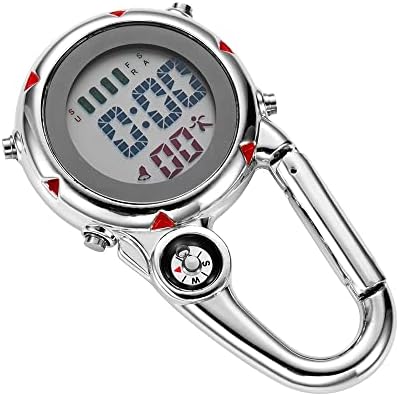 Renslat Clip-On Carabiner Pocket Watch Nurse Watch Watch multifuncional abridor de garrafas de bússola para chefs Luminous Outdoor