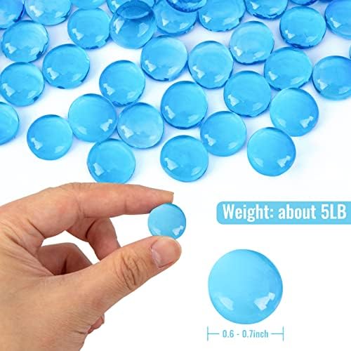 FuturePlusx 500pcs Cerulean Marbles Aquarium seixos e 100pcs preenchem 0,3L vol. Gemas vermelhas premium seixos de aquário