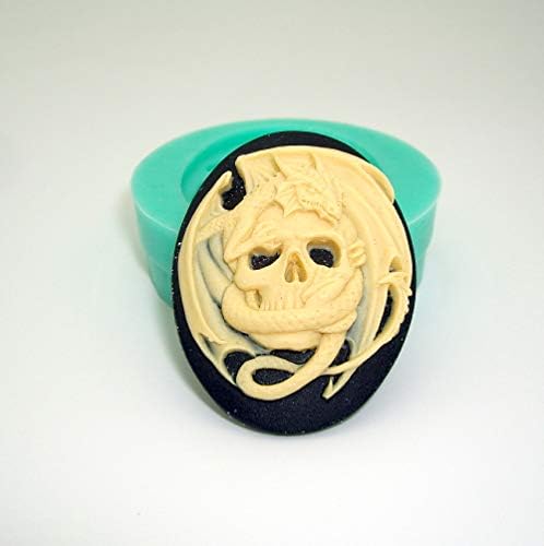 F S Brand Silicone Mold Skull Dragon Gargoyle Cameo flexível para artesanato, jóias, resina, scrapbooking, argila de polímero
