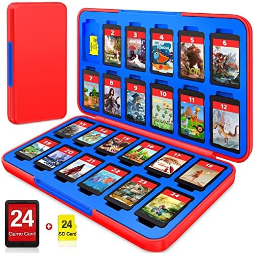 Case de jogo de troca de cykoarmor com 24 jogos de jogo compatíveis com Nintendo Switch & Switch OLED Game Card, compacto