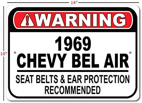 1969 69 Chevy Bel Belra de Seatamento do Air Recomendado Recomendado Carra do Carro, Metal Garage Sign, Decoração de parede,