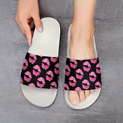 Lip Kiss House Sandals não deslizam chinelos de dedo do pé para massagem Banho