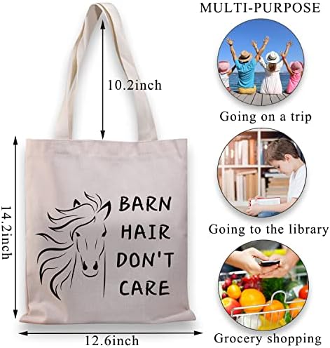 BDPWSS Horse Gifts for Girls Horse Amor Tote Bag Riding Gift Hair Don't Ceonge Canvas Saco de ombro