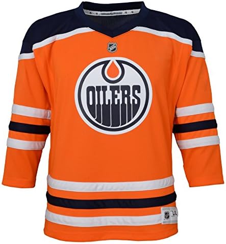 Réplica de juventude externa Jersey Edmonton Oilers em branco, cor da equipe, grande