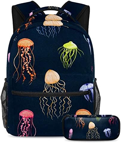 Tbouobt Travel Mackpack Conjunto de mochila casual de laptop leve para homens homens, aquarela colorida com água oceânica animal