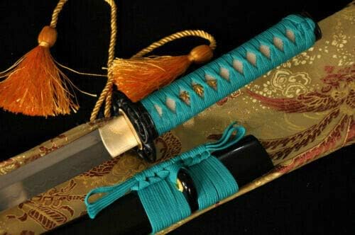Pjxc 1095 argila de aço temperada lâmina de tang full pronta espada de batalha wakizashi