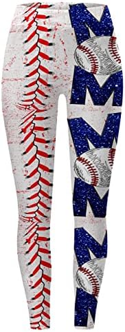 Baseball Pattern Yoga Running Leggings para mulheres Altas altas perneiras