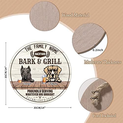 Funny Dog Wood Pallet Sign Placa Casca e grelha Round Pet Dog Door Cabine com cachorro sarcástico dizendo antiguidades de