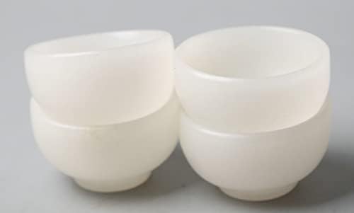 Chinês White Jade White Jade Mão esculpida Teakettle Teacup/4pcs Conjunto de bandeja de chá