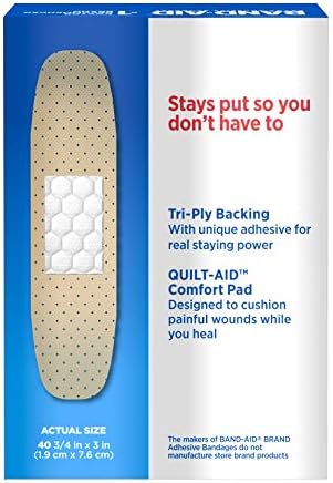 Band-Aid Brand Tru-Stay Sheer Strips Bandragens adesivas para primeiros socorros e cuidados de feridas, todo o tamanho, 40 ct