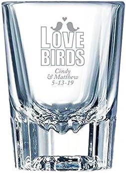 Glass de tiro de barcrot em cores personalizadas - Birds Love - Black - 144 pacote