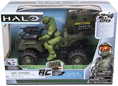 NKOK Halo Infinite: Gungoose & Master Chief 2,4 GHz Controle de rádio - com turbo Boost, veículo de gungoose w/mestre -chefe,