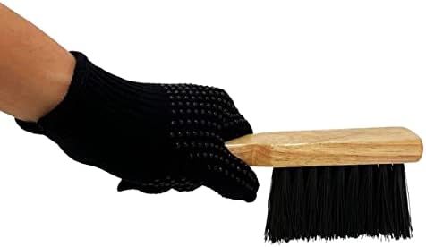 Matinho de carvão, luvas e pincel de lareira, feitos de madeira natural e cerdas de cacau, conjunto de arrumação de