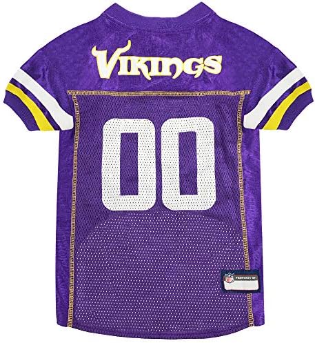 NFL Minnesota Vikings Jersey de cachorro, tamanho: x-small. Melhor fantasia de camisa de futebol para cães e gatos. Camisa de camisa