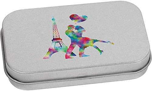 Azeeda 'Eiffel Tower Romance' Metal Hinged Stationery Tin / Storage Box