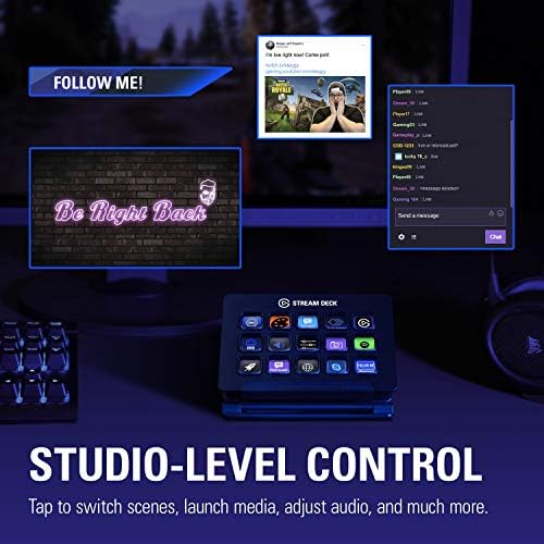 Elgato Stream Deck Classic - Live Production Controller com 15 teclas LCD personalizáveis ​​e suporte ajustável,