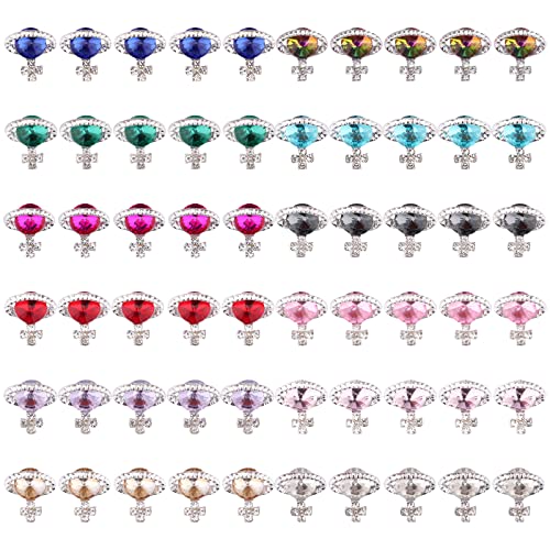 60pcs Planet Uil Art Charms, Kalolary 3D brilhos strass de unhas com Saturn Shape Gem Crystals Jewelry Unhas Studs para Diy Unh Nail Art Decoration
