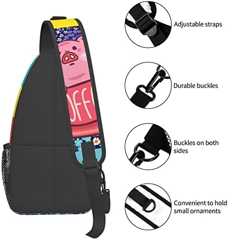 Twinyarh Funny Coffee Pig Pet Chest Sling Saco para homens Mulheres Cross Body ombro trabalho Backpack casual