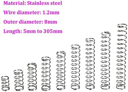 As molas de compressão são adequadas para a maioria dos reparos I Diâmetro do fio de 1,2 mm de aço inoxidável compressão Diâmetro