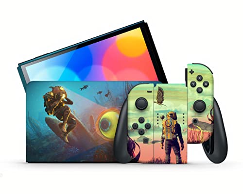 Classic Art No Man's Survival Game Switch OLED Skin Console Joy-Con Dock Sticker Decal