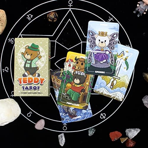 Yuyanrocks Teddy Tarot Decks com instrução Games de tabuleiro de adivinhação Cards Tarot Games de entretenimento Tarot Occult Card