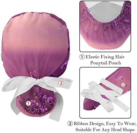 Capas de limpeza de esfoliantes ajustáveis ​​2 pacotes de flores de rosa de trabalho capa de cabelo com bolsa de rabo de cavalo