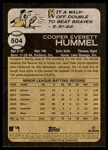 2022 Topps Heritage High Número 504 Cooper Hummel RC ROOKIE ARIZONA DIAMONDBACKS MLB Baseball Trading Card