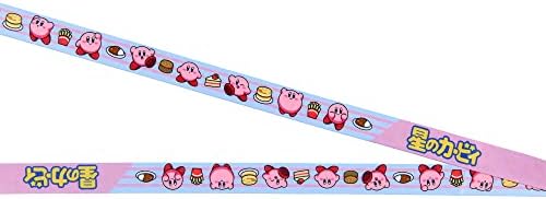 Kirby Pink Hero reversível Id cordão de cordão com charme de borracha kirby e adesivo colecionável