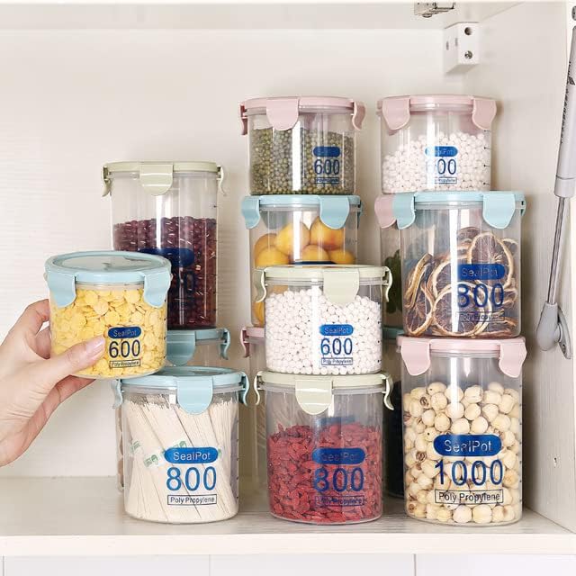 Latas de alimentos latas de plástico transparentes refrigeradores de cozinha mantêm tanques de armazenamento frescos organizações de armazenamento de cozinha