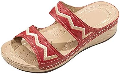 Baskuwish Wedge Sandals for Women Comfort Open Toe Slip na plataforma Sandal Summer Bohemian Beach Non Slippers
