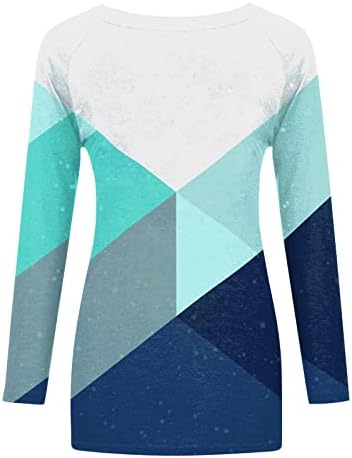 Tops da blusa para mulheres, impressão gráfica engraçada Tops U Tops Blusa Blusa longa Blusa Inverno Tops de encaixe solto camisetas