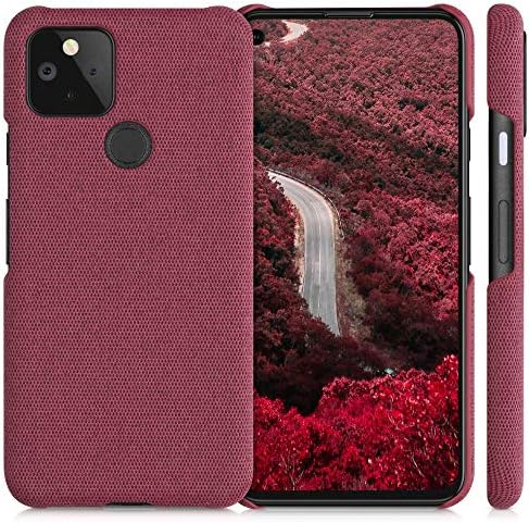 Caixa de tecido Kwmobile Compatível com Google Pixel 5 - Case Caso Caso de Proteção Hard com Textura de Material - Coral