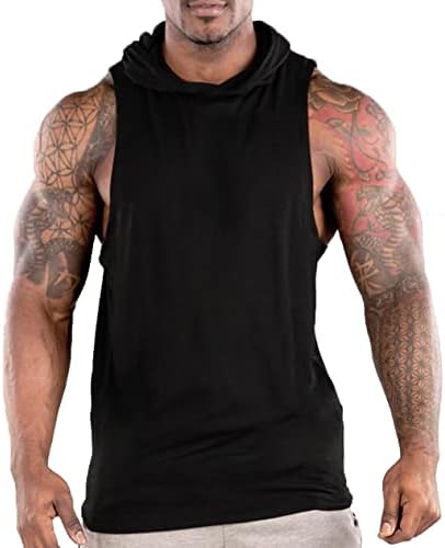 Tamas de treino masculinas de Fllsgt Men tanques com capuz de treinar esportes com mole de ginástica sem mangas de ginástica fitness cilindros cortados camisas musculares