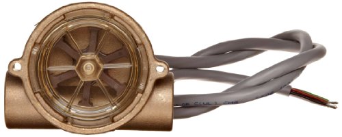 Sensores GEMS Série RFS Série Brass Flow Sensor Switch, Inline, Tipo de rotor, entrada de 24 VCC, 5.0-30.0 GPM Fluxo