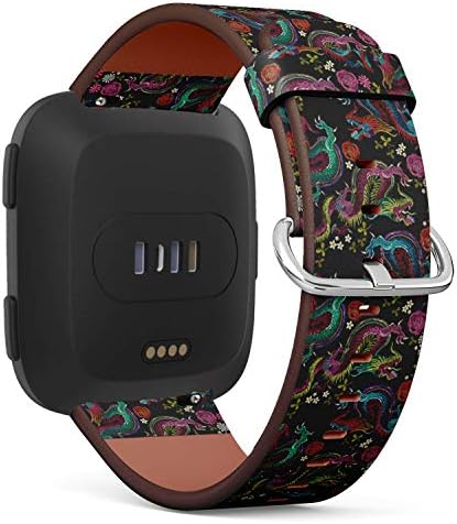 Compatível com Fitbit Versa, Versa 2, Versa Lite - Redação de pulseira de couro rápido Banda de acessório de pulseira