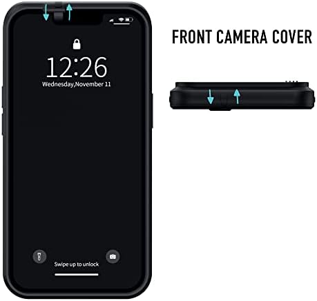 Caso do iPhone 13 espião-FY com tampas da câmera dianteiro e traseiro | Proteja seu iPhone e privacidade | Prova de queda de 6 pés