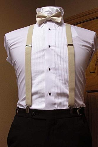 TraderPlus Men Suspenders e laços elásticos definidos para casamento, eventos formais