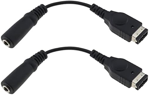 Adaptador de fone de ouvido 2PCS Substituição de cabo compatível com Nintendo Gameboy Advance SP Console Earphone Adapter Cord Black