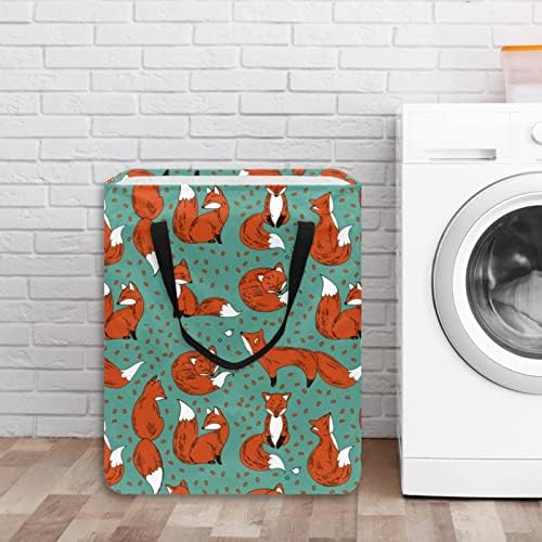 Red Foxes Foxes Imprimir cesto de lavanderia dobrável, cestas de lavanderia à prova d'água 60l Lavagem de roupas de roupas de roupas para dormitórios para o dormitório quarto do banheiro