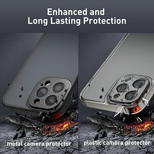 Grogon projetado para o iPhone 13 Pro Max Case, [protetor de câmera de metal de uma peça] Proteção anti-gotada aprimorada, caixa