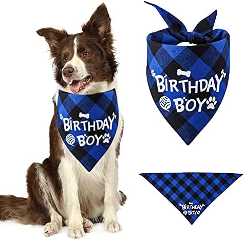 TCBOYING DOG Birthday Boy Boy Bandana, Festas de aniversário de cachorro, cachorro Triângulo Triângulo para cachorrinho decoração de aniversário de cachorro