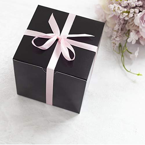 Caixa de presente preta pequena geftol 100 pacote 4 x 4 x 4 polegadas caixa dobrável caixa de papel de montagem fácil caixa de propostas de damas de honra para festa de aniversário de noiva Natal