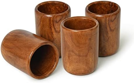 Copos de madeira para beber um conjunto de copos multiuso de 6 vidro para suco, mocktail, leite, lassi bebidas de Índia colecionáveis
