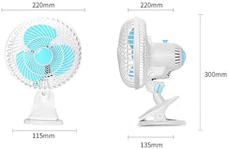SBSNH Mini Clip Fan, pequeno ventilador elétrico com operação silenciosa e 2 configurações de velocidade, para casa,