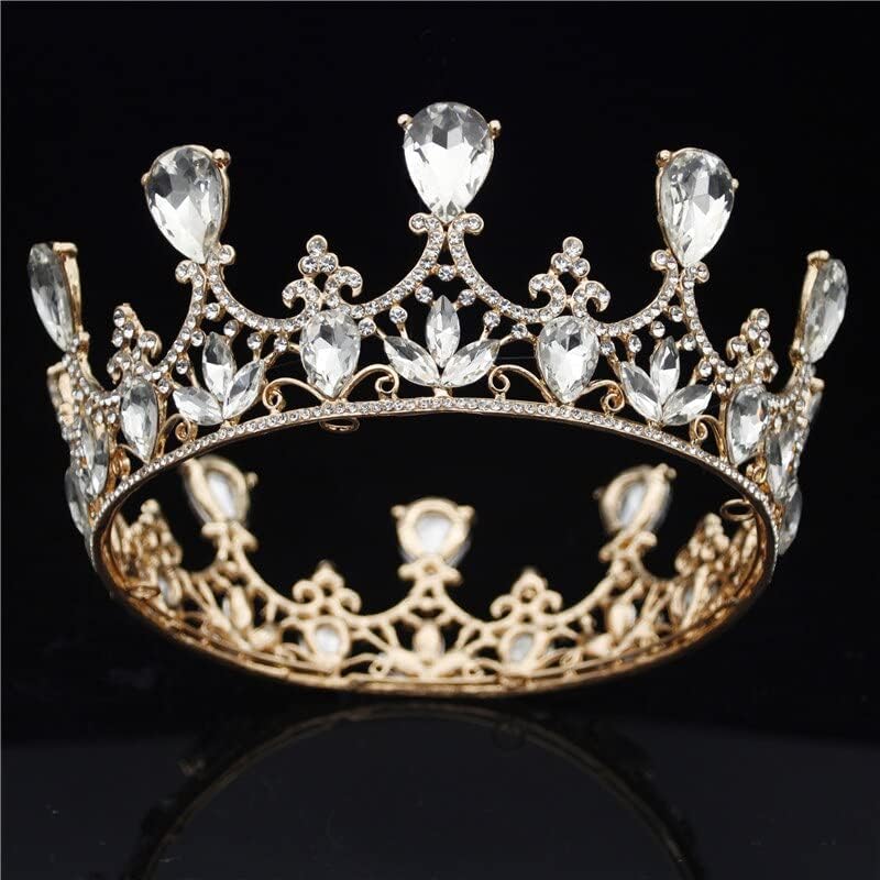 Dudodoo Luxos Cristal Flor Tiara Coloque o cocar de baile da coroa da rainha para casamento e coroas Acessórios para jóias de cabelo-33633