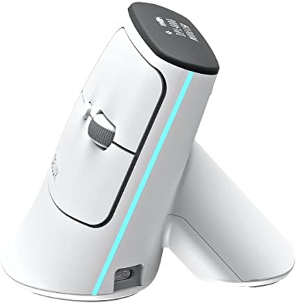 mouse vertical ergonômico sem fio Eirix: 2,4g de mouse Bluetooth com tela OLED e DPI ajustável, RGB RGB ERGO RGB ERGO COMPUTADOR TRI-MODE