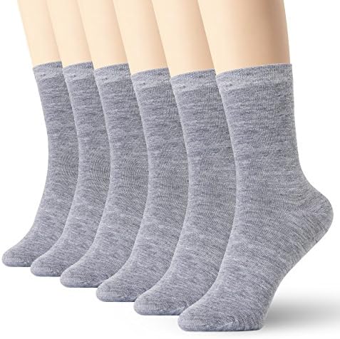 K-Lorra Mulheres homens casuais meias de algodão preto branco cinza 6 pacote