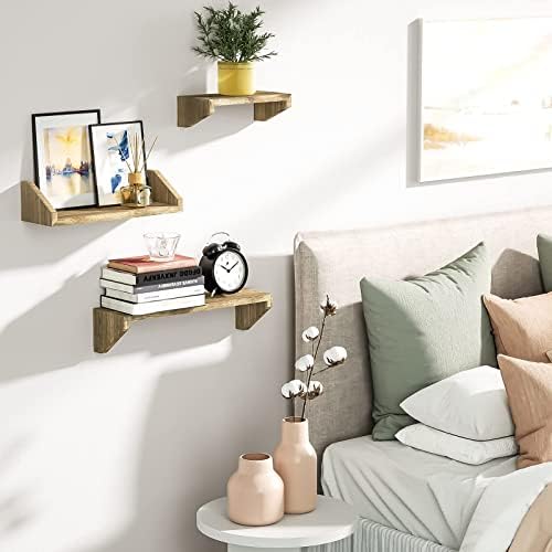 Prateleiras flutuantes de Szqinji Moldura de madeira montada na parede Prateleiras de borda de borda para sala de estar