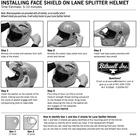 Biltwell | Divisor de faixa | DOT & ECE Aprovado | Capacete de motocicleta | Face completa com viseira | Preto liso